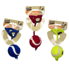 Tennis Ball on Rope Dog Toy - Mixed Colours