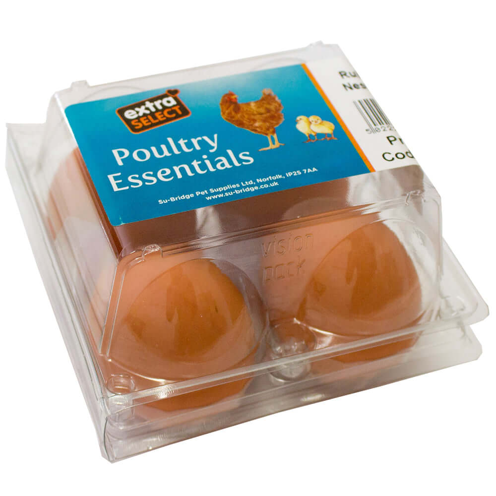 Packet of 4 Extra Select Brown Rubber Poultry Eggs